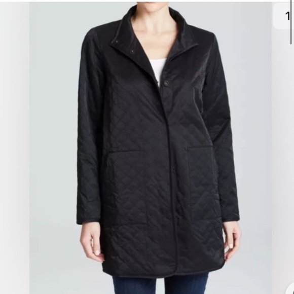 Eileen Fisher Quilted Long Jacket W/ Fleece Lining kk - Picture 2 of 16